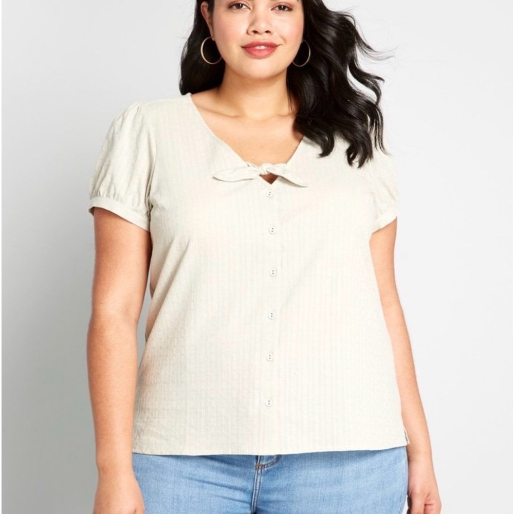 NWT ModCloth Polished Touch Cotton Top -Jade